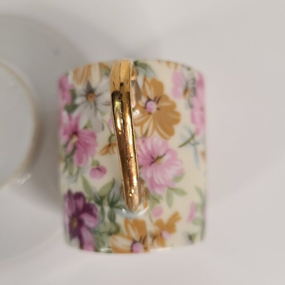 Vintage Royal Crown Porcelain Floral Demitasse Cup & Saucer - Picture 3 of 5